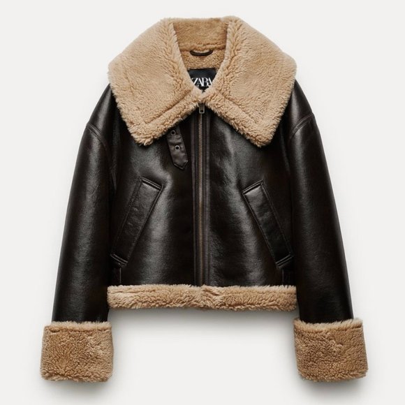 ZARA Women's Double Faced Biker Jacket(Brown, US M, L, XL / EUR M, L, XL) - Picture 4 of 14